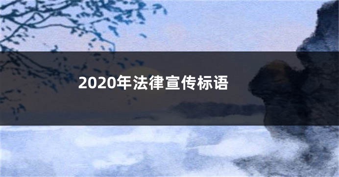 2020年法律宣传标语