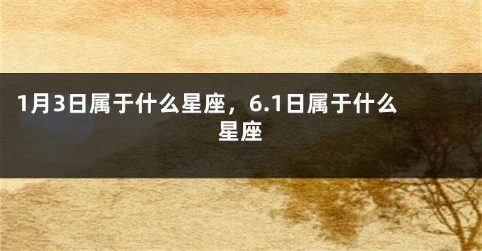 1月3日属于什么星座，6.1日属于什么星座