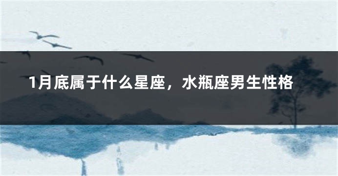 1月底属于什么星座，水瓶座男生性格