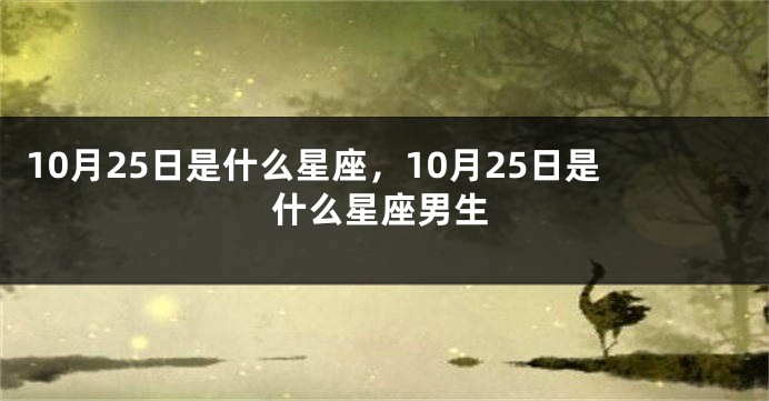 10月25日是什么星座，10月25日是什么星座男生