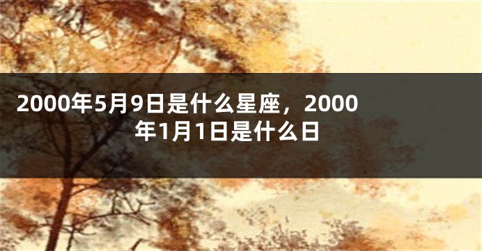 2000年5月9日是什么星座，2000年1月1日是什么日