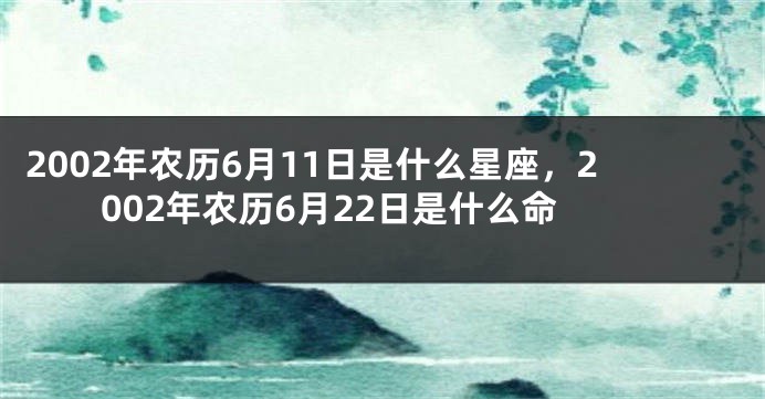 2002年农历6月11日是什么星座，2002年农历6月22日是什么命