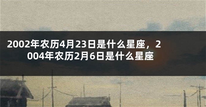 2002年农历4月23日是什么星座，2004年农历2月6日是什么星座