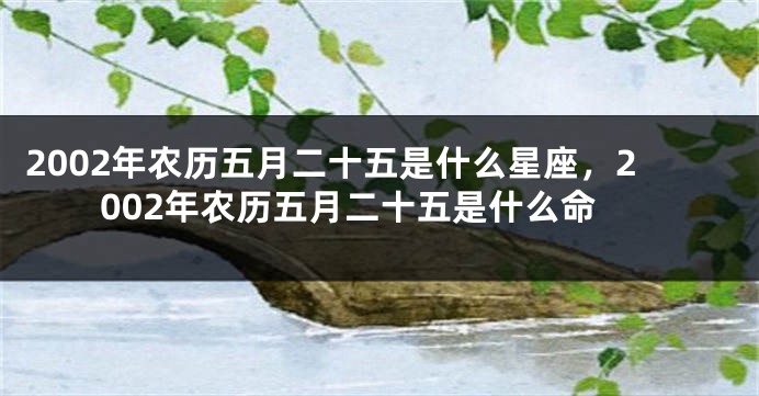 2002年农历五月二十五是什么星座，2002年农历五月二十五是什么命