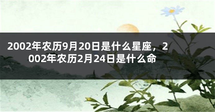 2002年农历9月20日是什么星座，2002年农历2月24日是什么命