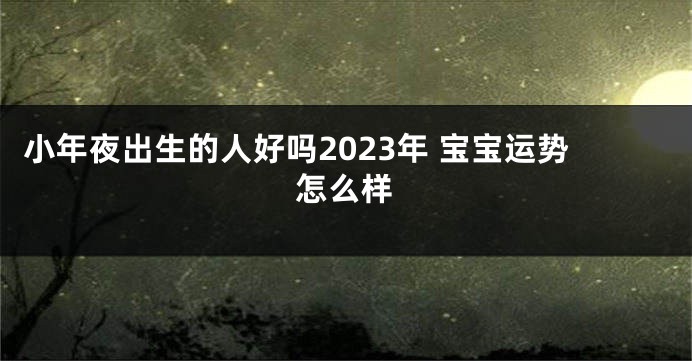 小年夜出生的人好吗2023年 宝宝运势怎么样