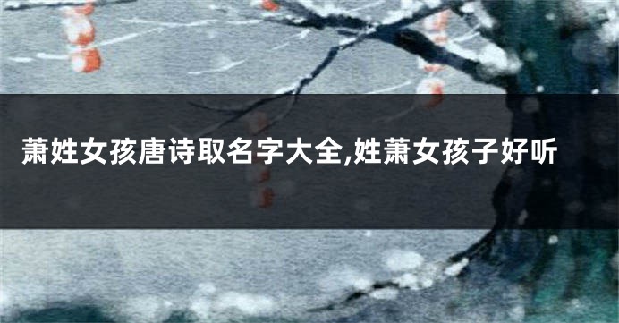 萧姓女孩唐诗取名字大全,姓萧女孩子好听