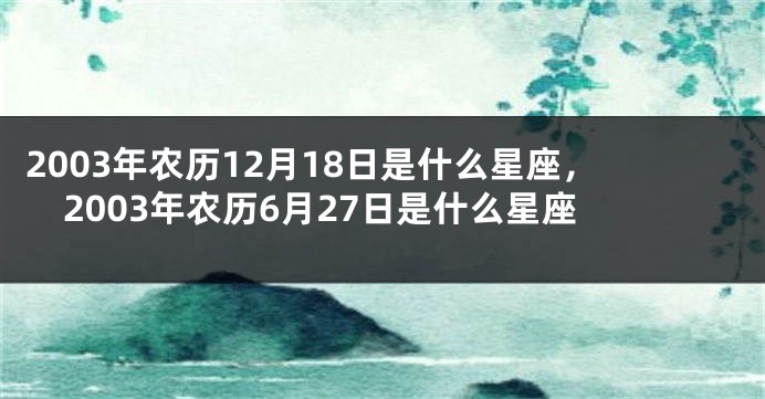 2003年农历12月18日是什么星座，2003年农历6月27日是什么星座