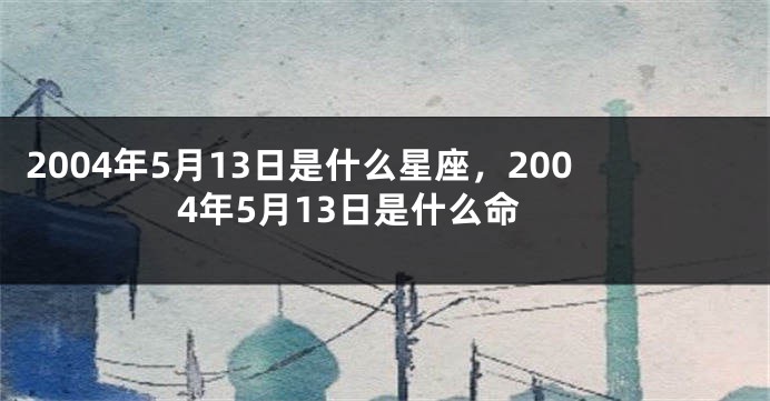 2004年5月13日是什么星座，2004年5月13日是什么命