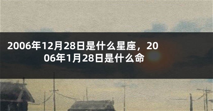 2006年12月28日是什么星座，2006年1月28日是什么命