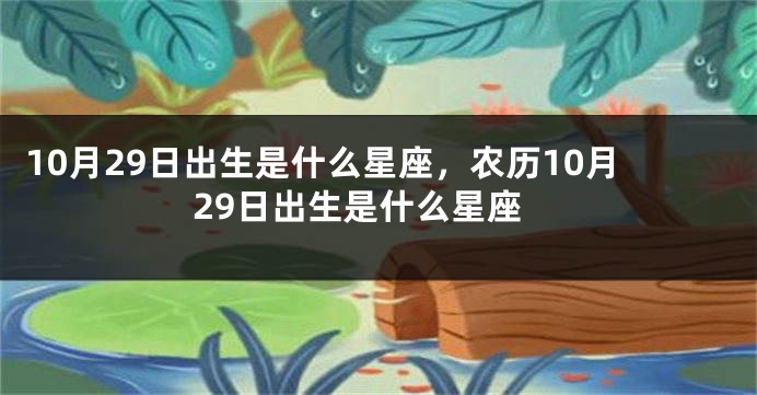 10月29日出生是什么星座，农历10月29日出生是什么星座