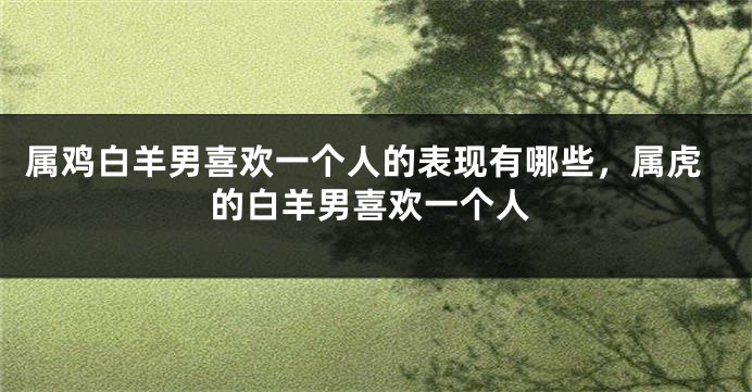 属鸡白羊男喜欢一个人的表现有哪些，属虎的白羊男喜欢一个人