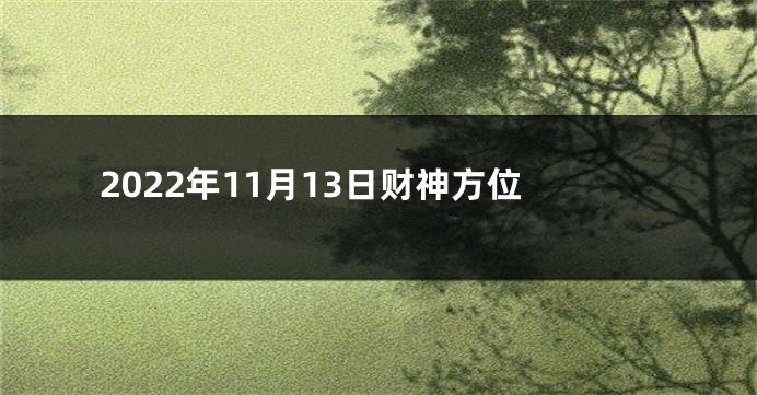 2022年11月13日财神方位