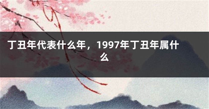 丁丑年代表什么年，1997年丁丑年属什么