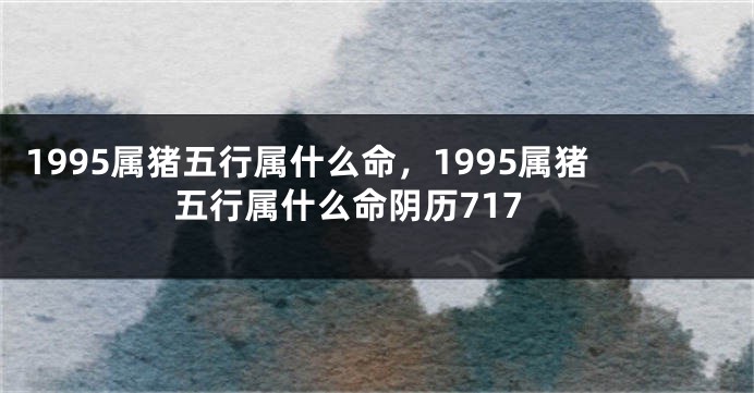 1995属猪五行属什么命，1995属猪五行属什么命阴历717