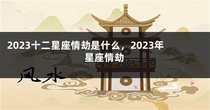 2023十二星座情劫是什么，2023年星座情劫