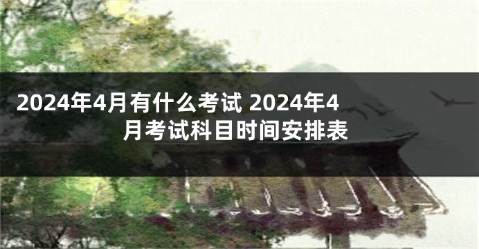 2024年4月有什么考试 2024年4月考试科目时间安排表