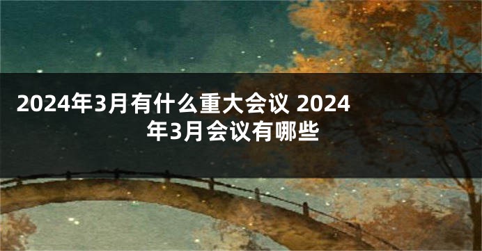 2024年3月有什么重大会议 2024年3月会议有哪些