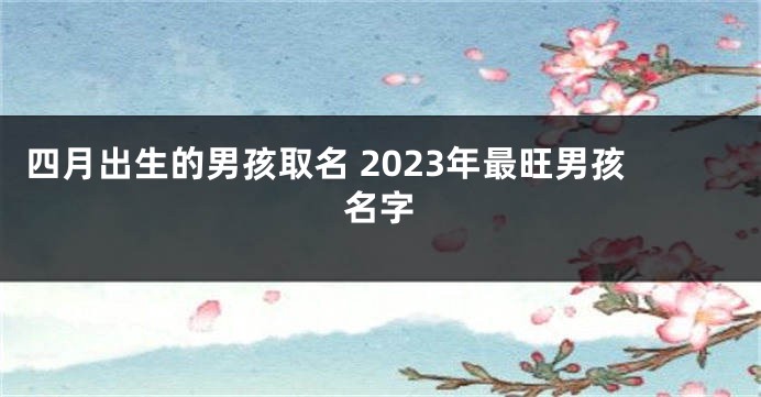 四月出生的男孩取名 2023年最旺男孩名字