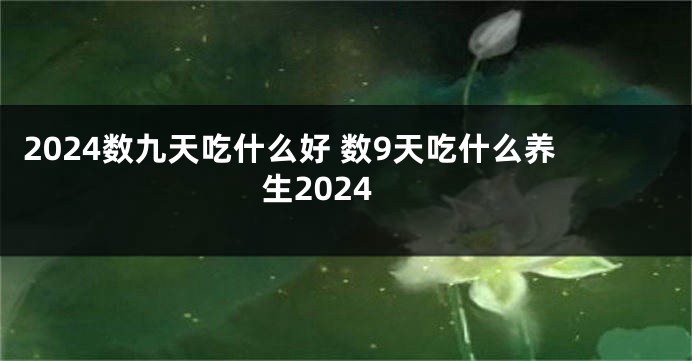 2024数九天吃什么好 数9天吃什么养生2024