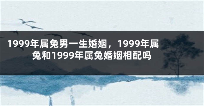 1999年属兔男一生婚姻，1999年属兔和1999年属兔婚姻相配吗