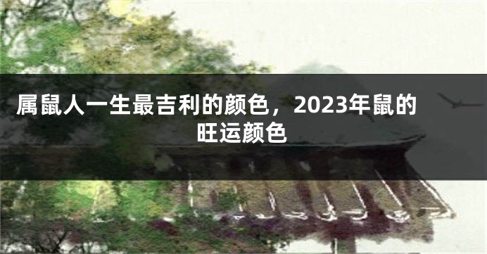 属鼠人一生最吉利的颜色，2023年鼠的旺运颜色