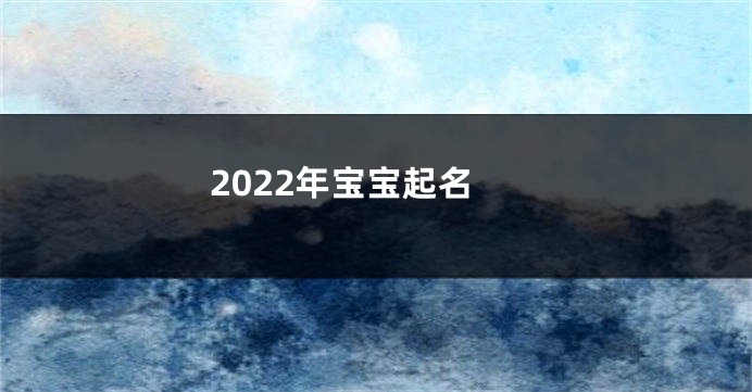 2022年宝宝起名