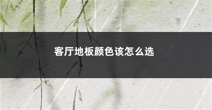 客厅地板颜色该怎么选