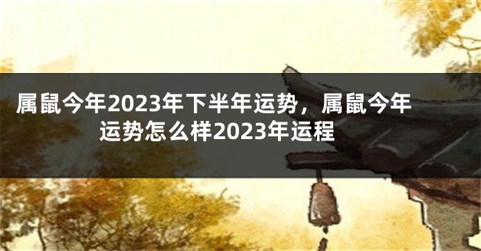 属鼠今年2023年下半年运势，属鼠今年运势怎么样2023年运程