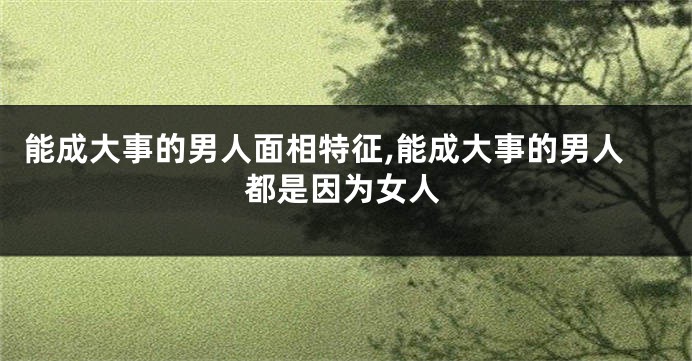 能成大事的男人面相特征,能成大事的男人都是因为女人