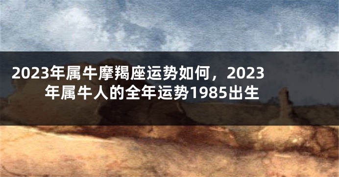 2023年属牛摩羯座运势如何，2023年属牛人的全年运势1985出生