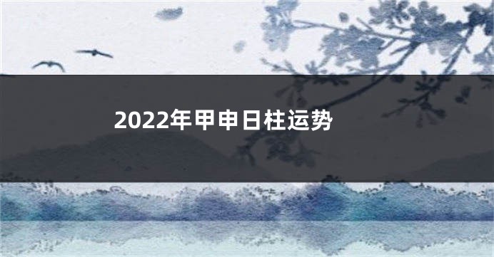 2022年甲申日柱运势