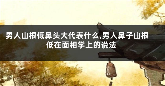 男人山根低鼻头大代表什么,男人鼻子山根低在面相学上的说法