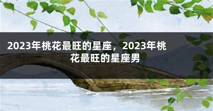 2023年桃花最旺的星座，2023年桃花最旺的星座男