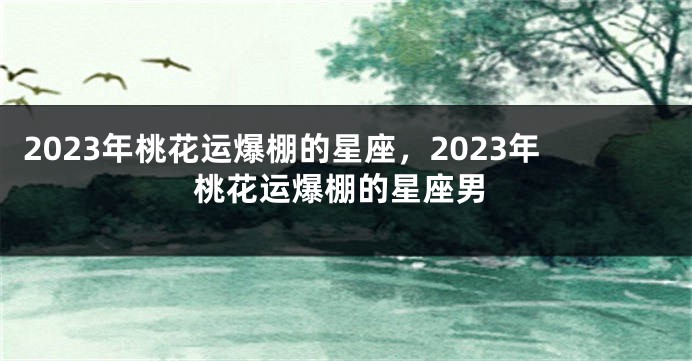 2023年桃花运爆棚的星座，2023年桃花运爆棚的星座男