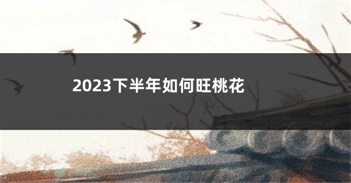 2023下半年如何旺桃花