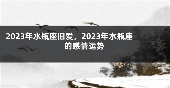 2023年水瓶座旧爱，2023年水瓶座的感情运势