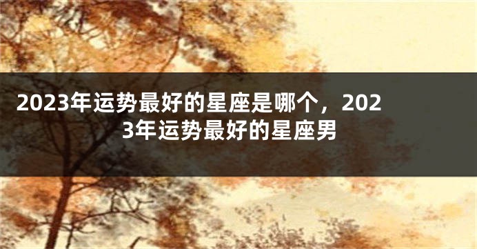 2023年运势最好的星座是哪个，2023年运势最好的星座男