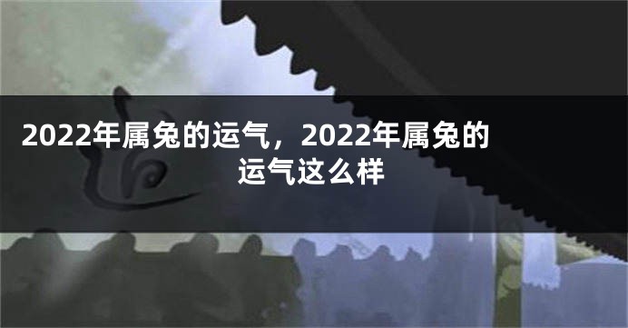 2022年属兔的运气，2022年属兔的运气这么样