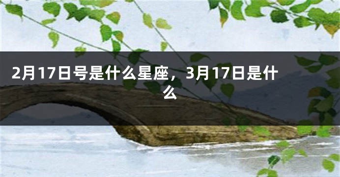 2月17日号是什么星座，3月17日是什么