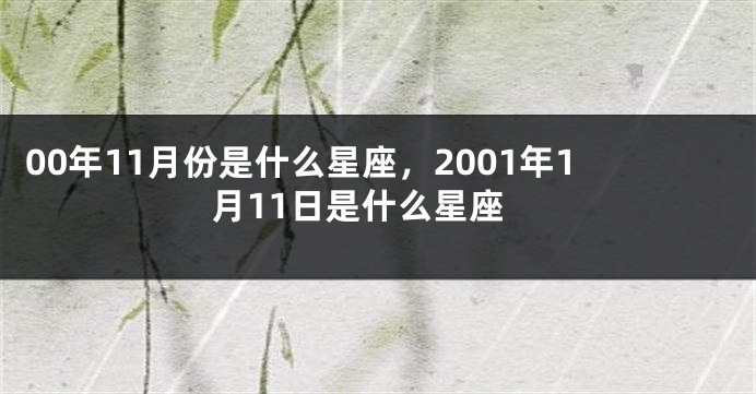 00年11月份是什么星座，2001年1月11日是什么星座