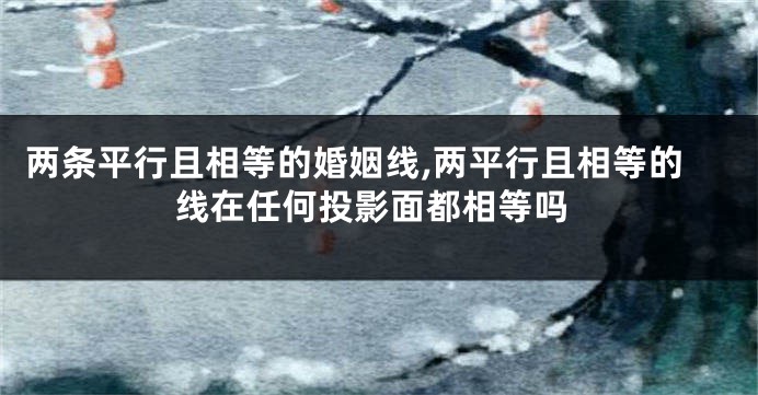 两条平行且相等的婚姻线,两平行且相等的线在任何投影面都相等吗