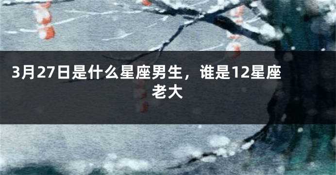 3月27日是什么星座男生，谁是12星座老大