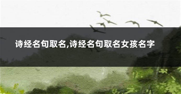 诗经名句取名,诗经名句取名女孩名字