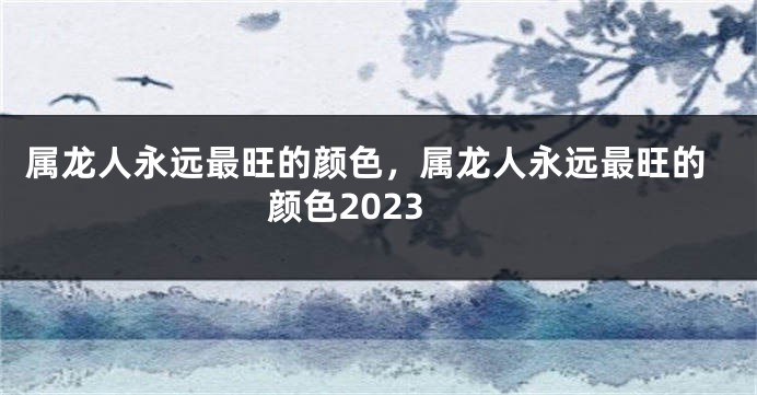 属龙人永远最旺的颜色，属龙人永远最旺的颜色2023