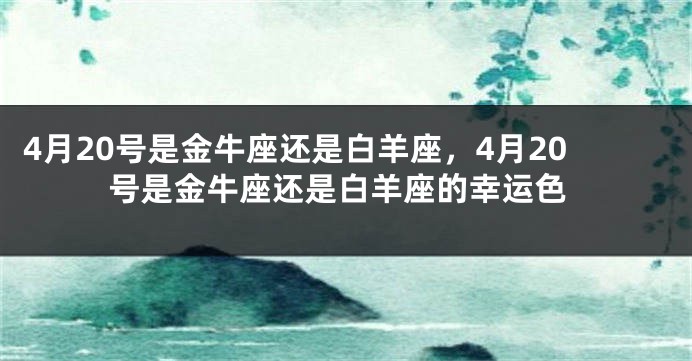 4月20号是金牛座还是白羊座，4月20号是金牛座还是白羊座的幸运色