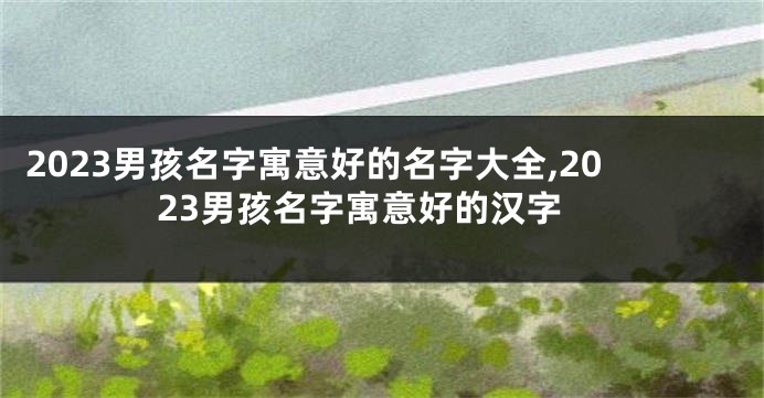 2023男孩名字寓意好的名字大全,2023男孩名字寓意好的汉字