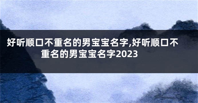 好听顺口不重名的男宝宝名字,好听顺口不重名的男宝宝名字2023