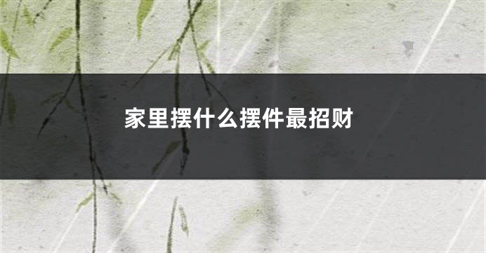 家里摆什么摆件最招财