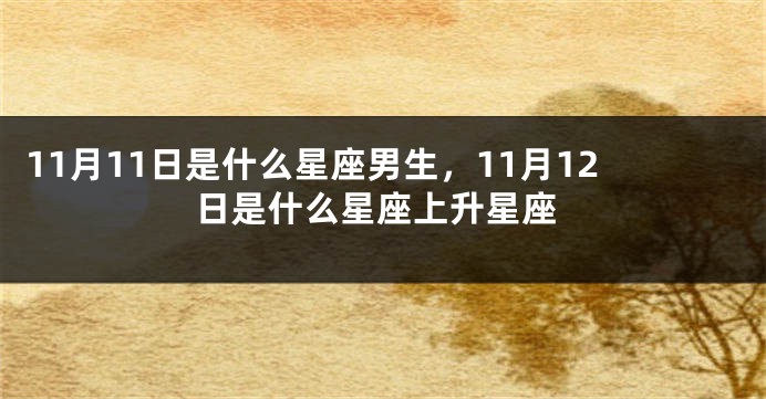 11月11日是什么星座男生，11月12日是什么星座上升星座